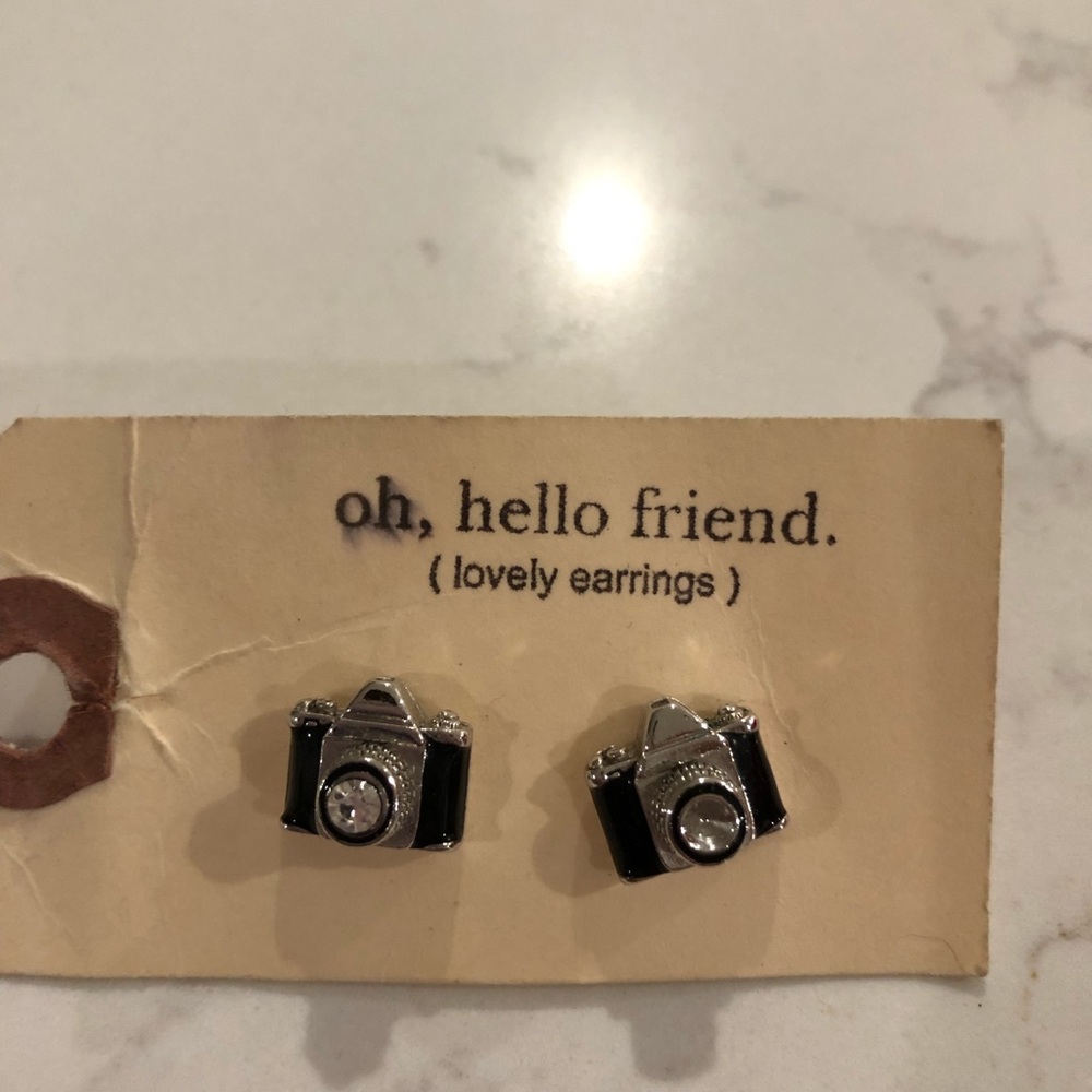 Camera stud earrings